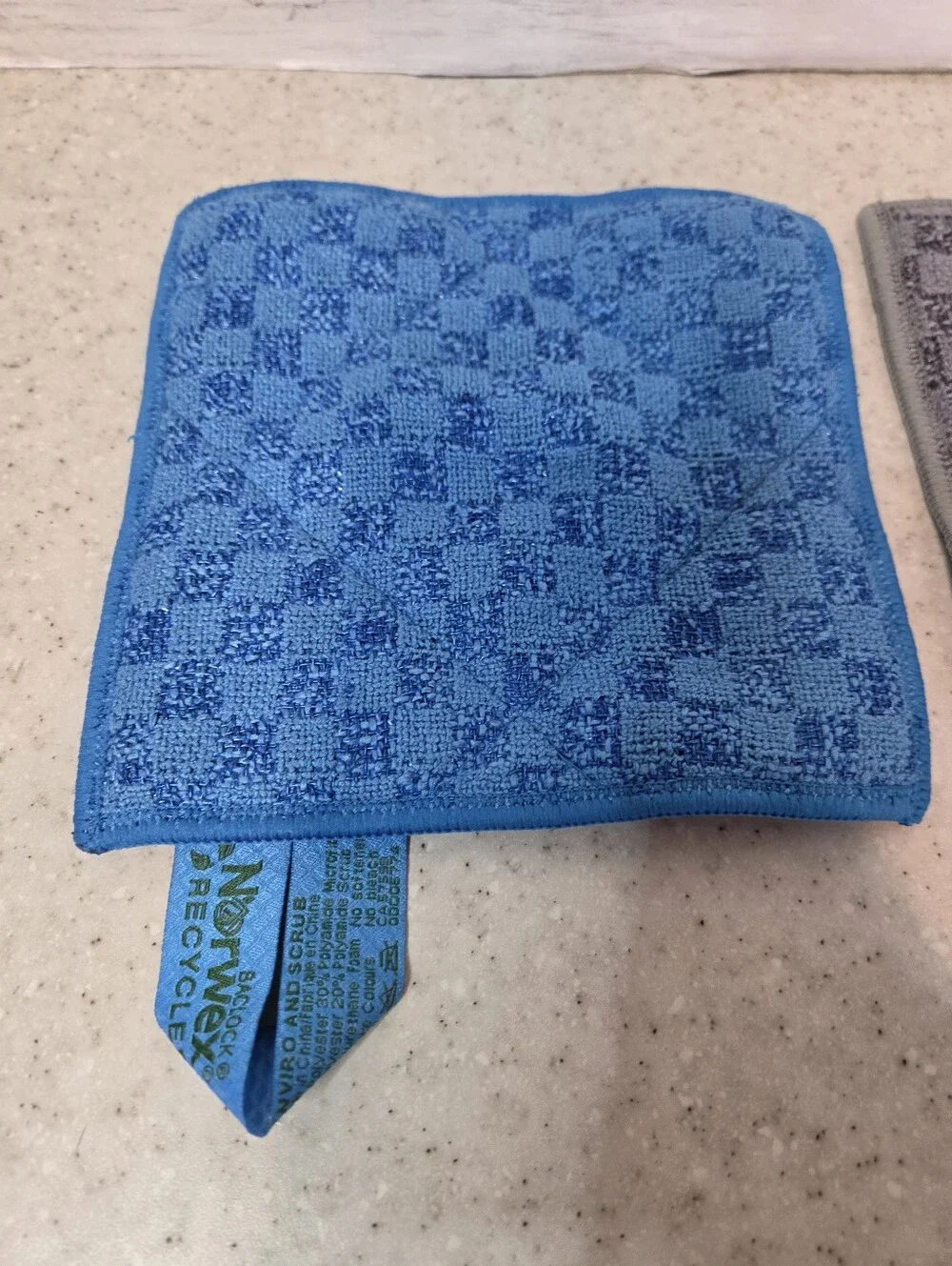 Norwex EnviroScrub Cloths Set of 2 Blue Gray Microfiber Scrubber Cleaning Pads